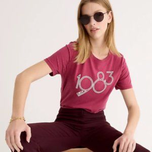 New 1983 crewneck T-shirt in beetroot color.